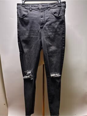 American Eagle Outfitters Faded Black Distressed Jegging Jeans Size 10 Regular